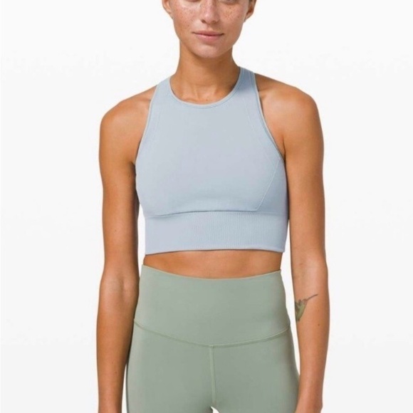 LULULEMON High neck and longline bra, Size 6. Olive Green. - Picture 3 of 3
